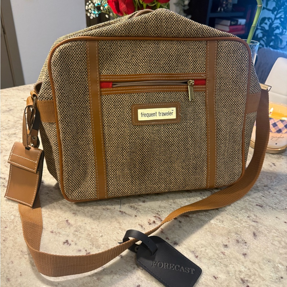 Brown and Tan Men's Bag